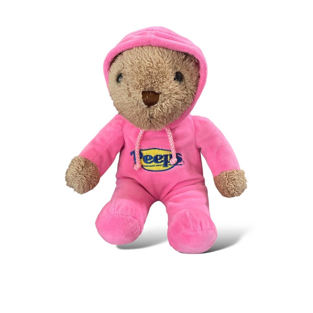 PEEPS Easter Candy Teddy Bear Plush Pink Hooded Pajama 11" Stuffed Animal 2015